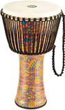 Meinl Percussion PADJ1-XL-F African Djembe met kunststofvel, Travel Series, Rope Tuned, 35,56 cm (14 inch) diameter (Extra Large) Goat Head. Kenyan Quilt