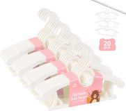 Shenzhen Haorui Industrial Technology Co., Ltd. 20 pièces de cintres pour enfants en pleine croissance, peu encombrants, avec crochets ours empilables, antidérapants, cintres pour bébés et tout-petits, Blanc