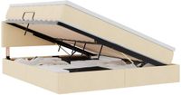 vidaXL Opbergbed met matras en hoofdeinde Crème 180 x 200 cm fluweel