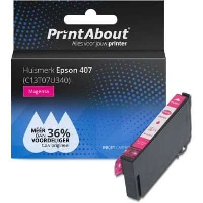 PrintAbout Huismerk Epson 407 (C13T07U340) Inktcartridge Magenta