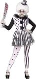 Killer FUNWORLD - Wit en zwart killer clown kostuum voor dames - S/M