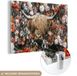 MuchoWow® Peinture sur verre 30x20 cm - Peinture sur verre acrylique - Highlander écossais - Fleurs - Orange - Photo sur verre - Peintures