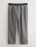 Next - Heren - Chino met enkele plooi, riem en taps toelopende pijpen - Grijs