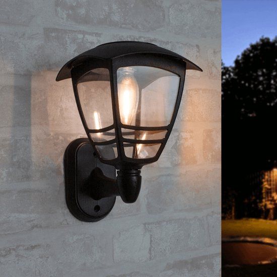 RexTech Solar Wandlamp Buiten Prickle - Set van 2 - Zwart - Warm Wit Licht - Zonne-energie - IP44