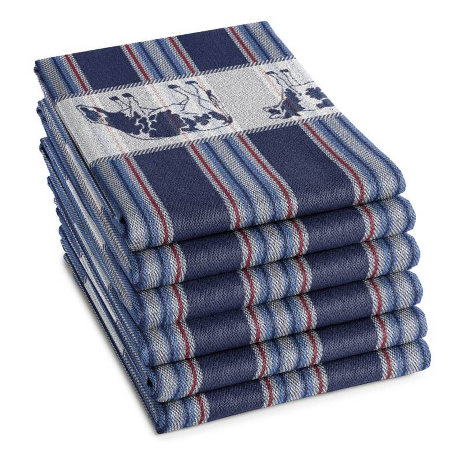 DDDDD Friesan - Theedoek - 60x65 cm - Set van 6 - Blue