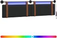 vidaXL Hangend hoofdbord met LED-verlichting Zwart Antiek PU
