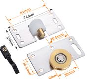 Merkloos Dailygoody - Schuifdeur Wielen - Rollers - Glad schuiven - 4 Sets - Schuifdeur Fittings - Geschikt voor Kasten - 74mmx37mm