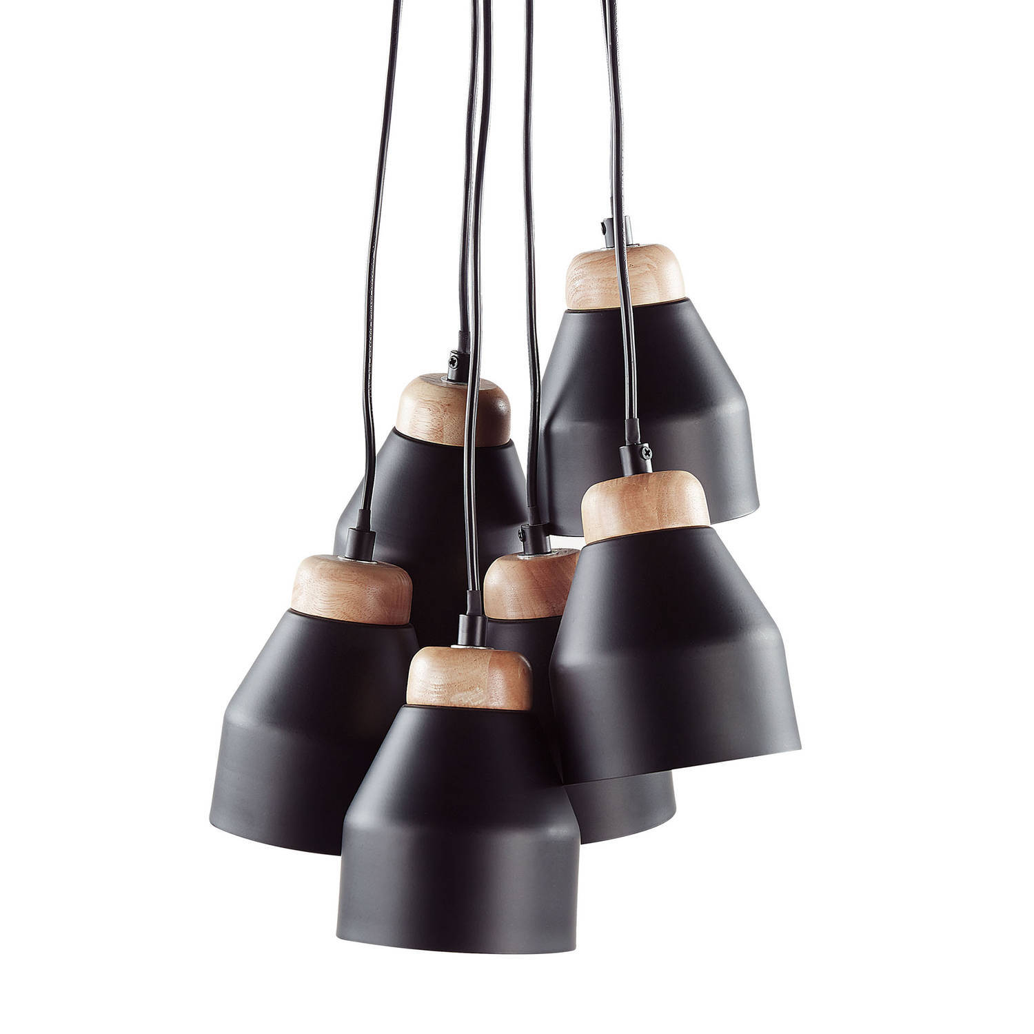 Beliani cestos - hanglamp-zwart-hout