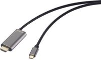 SpeaKa Professional SP-12875852 HDMI-kabel USB-C / HDMI Adapterkabel USB-C stekker, HDMI-A-stekker, USB-C bus 1.00 m Zwart