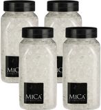 Mica Decorations decoratie steentjes / granulaat - 4x - 650 ml - 4-10 mm - transparant - siergrind