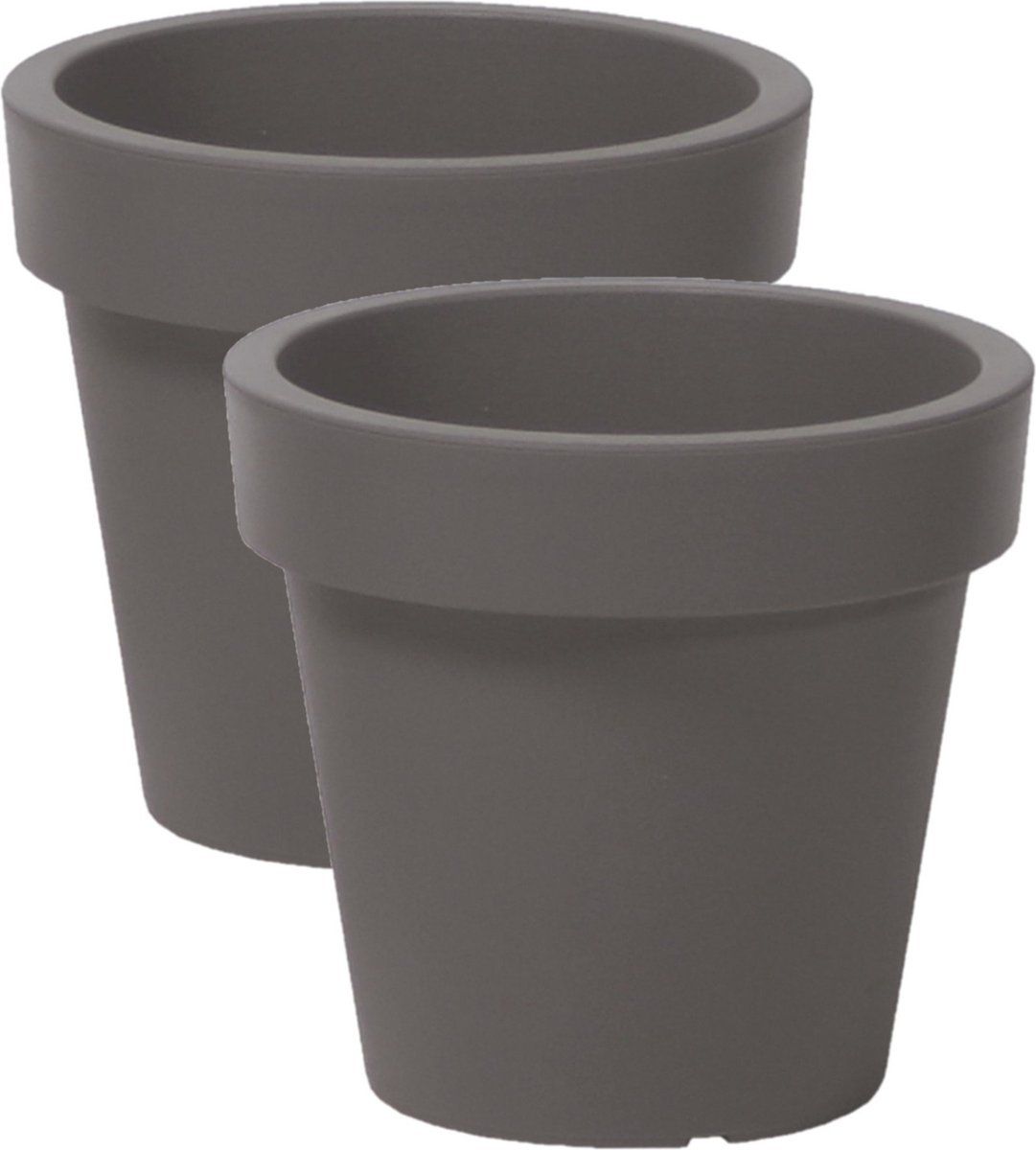 Prosperplast Basic Plantenpot - 2 stuks - Ø13.5 cm - Steengrijs