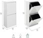 ARREGUI Basic CR401-B2 Afvalscheidingssysteem van Staal | 2-vaks Prullenbak voor in de Keuken | 2x23L (46L) | Wit