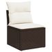Fauteuil sans accoudoir avec coussins poly rotin marron