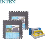 Intex - Zwembadtegels Grijs - 2 verpakkingen van 8 tegels - 4m²