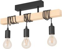 EGLO Townshend Plafondlamp - E27 - 55 cm - Zwart/Bruin - FSC Hout