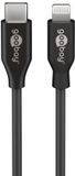 Goobay Lightning USB-C oplaad- en synchronisatiekabel, 1 m, zwart