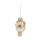 Suspension Icecat, feutrine, angelot, robe blanche et étoile
