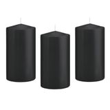 Trend Candles Bougie cylindrique/bougie pilier - 12x - noir - 8 x 15 cm - 69 heures de combustion - bougies pour l'hôtellerie