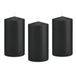 Trend Candles Bougie cylindrique/bougie pilier - 12x - noir - 8 x 15 cm - 69 heures de combustion - bougies pour l'hôtellerie