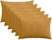 vidaXL Kussensloop 6 stuks Geel 30 x 50 cm