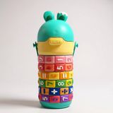 Saqua Junior SAQUA Kinder Drinkfles – Froggy Friends Groene Kikker – Lekvrije Waterfles voor School & Sport – Isolerend RVS – BPA Vrij