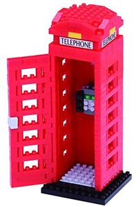 Nanoblock NBH-125 Telephone Box / Telefooncel, Minibouwsteen 3D-puzzel, Sights to See-serie, 390 delen, moeilijkheidsniveau 3, zwaar