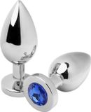 METAL HARD Anal Plug Diamond Blue Small 5.71cm