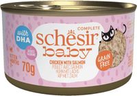 Schesir Baby Kitten Bouillon Kip & Zalm - 12 x 70 gr - Voordeelverpakking