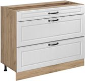 Vicco Keukenonderkast R-Line, Wit landelijk/Goudkleurig Eiken, 100 cm zonder werkblad