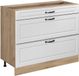 Vicco Keukenonderkast R-Line, Wit landelijk/Goudkleurig Eiken, 100 cm zonder werkblad
