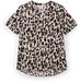 Tom Tailor Loose Fit Blouse V-Neck Size 44 Brown Beige Leo Print