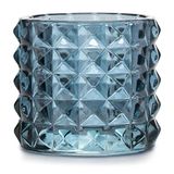 Amelia Home Theelichthouder van glas 7x6,5 cm Malaga donkerblauw
