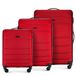 WITTCHEN Globe Line Medium koffer Medium trolley koffer Reiskoffer Check-in bagage van ABS Harde schaal trolley 4 wielen Cijferslot Maat M Rood KLM/Transavia/easyJet/Corendon Dutch Airlines