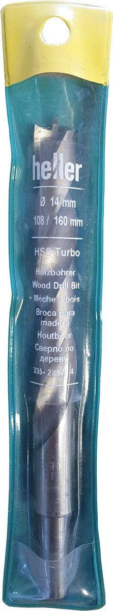Heller HSS Turbo Wood Drill Bit - 14x160mm
