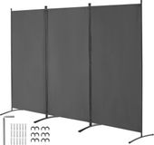 VEVOR Scheidingsscherm 2,6 m 3 Panelen Kantoorgrijs Privacyscherm