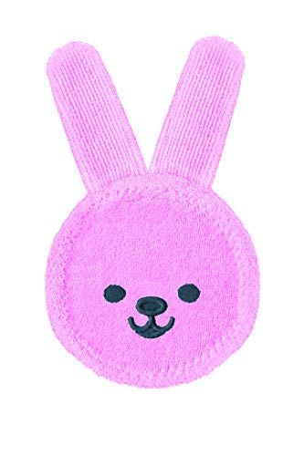 Mam Rabbit bijtring, handschoen voor orale hygiëne, roze