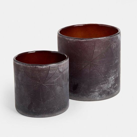 LOBERON Windlicht set van 2 Brannora bruin