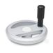 Ganter Normelemente | Spaakwielen met draaibare handgreep - GN 924-125-B12-R-SR | aluminium | zilver, mat gestructureerd | 1 stuk