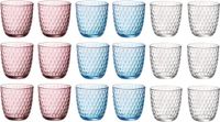Bormioli Rocco Gekleurde Waterglazen Slot - Glazenset 18 stuks