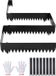 Vevor Bordure de jardin en acier galvanisé, set de 6 pièces 1016 x 254 mm bordure métallique pour aménagement paysager avec 8 clips de fixation, bordure de jardin métallique robuste pour parterres de fleurs, allées, noir