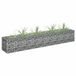 Sans marque Jardinière surélevée gabion 180x30x30 cm - Bac à fleurs XL en gabion - Acier galvanisé