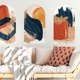 Ambiance Sticker Vooraf gelijmd vliesbehang met gigantische muurschilderingen - ABSTRACTE RODE EN BLAUWE BOGEN - 90x135cm
