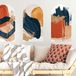 Ambiance Sticker Vooraf gelijmd vliesbehang met gigantische muurschilderingen - ABSTRACTE RODE EN BLAUWE BOGEN - 90x135cm