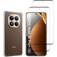 Phonillico® Schokbestendige Hoes voor Xiaomi Redmi Note 15 PRO PLUS 5G met 2 Gehard Glas Schermbeschermers