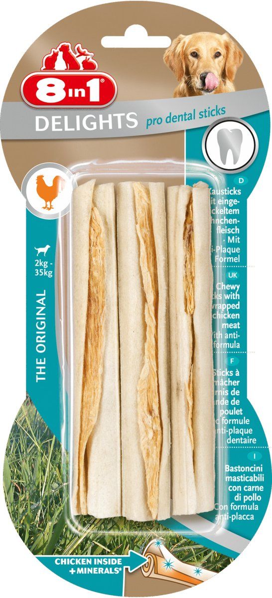 8in1 Dental Delights Kausticks - 3 stuks