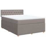 VidaXL Boxspring met matras stof taupe 140x200 cm