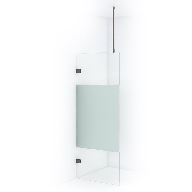 Maxaro Inloopdouche Diamond 80cm 8mm Helder Veiligheidsglas Zwart Metaal