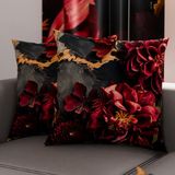 PETTI Artigiani Italiani - Paar kussenslopen 50 x 50 cm van microvezel, decoratief kussen voor slaapkamer, bank, woonkamer, set van 2 kussenslopen, bloemenpatroon 06 16, 100% Made in Italy