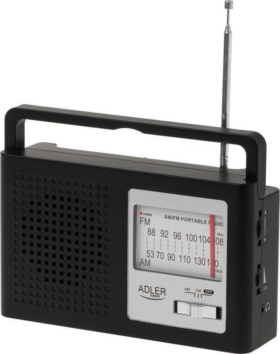 alder Adler AD 1909 Draagbare Radio - AM/FM - Zwart