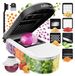 Mandoline trancheuse de légumes - Hacheur de légumes trancheuse de cuisine - 6 lames - Acier inoxydable - Bol de 1,2 litre